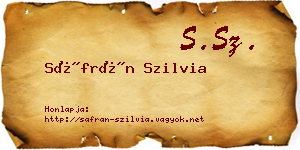 Sáfrán Szilvia névjegykártya